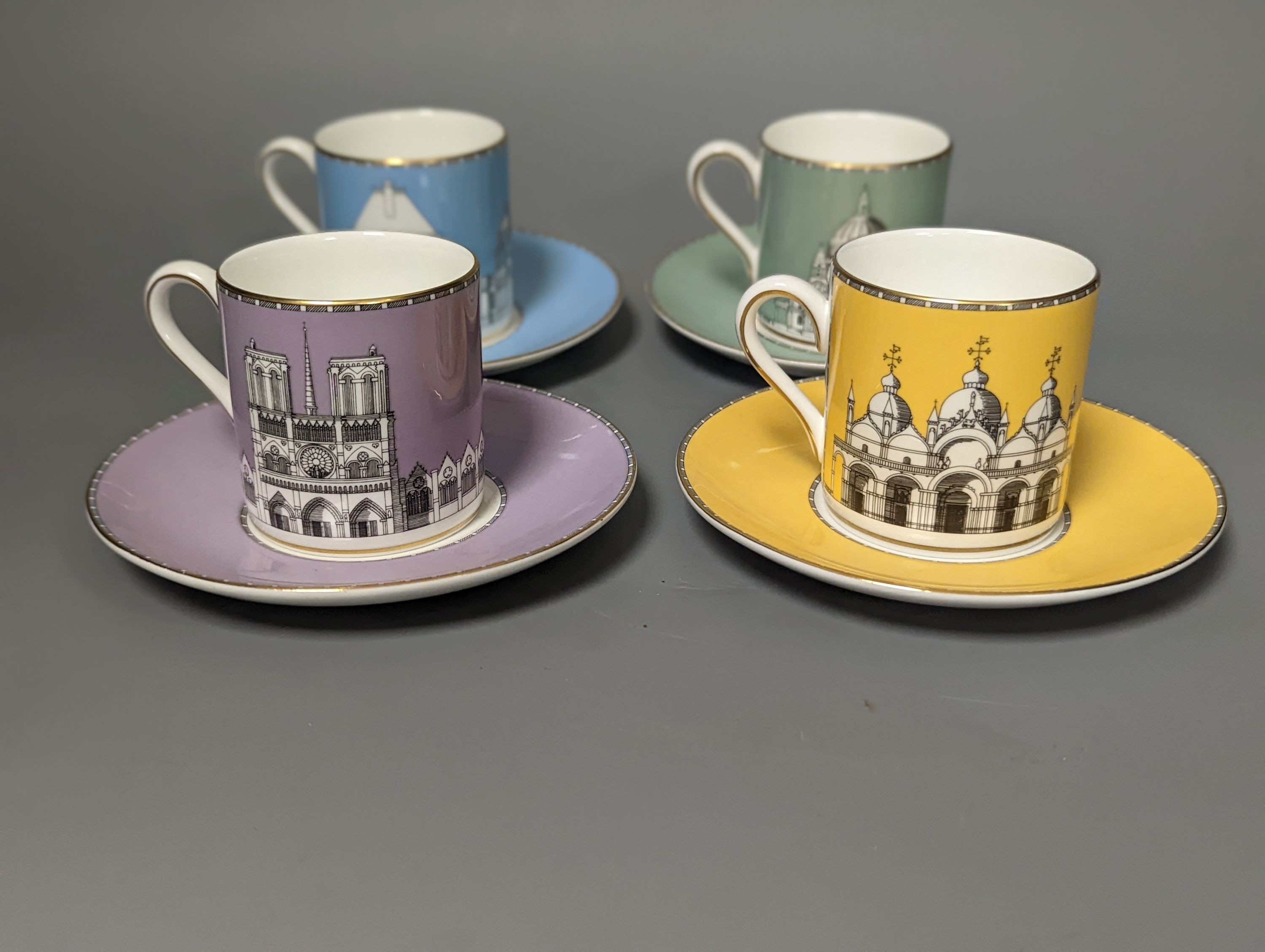 A Wedgwood Grand Tour coffee set (6+6)